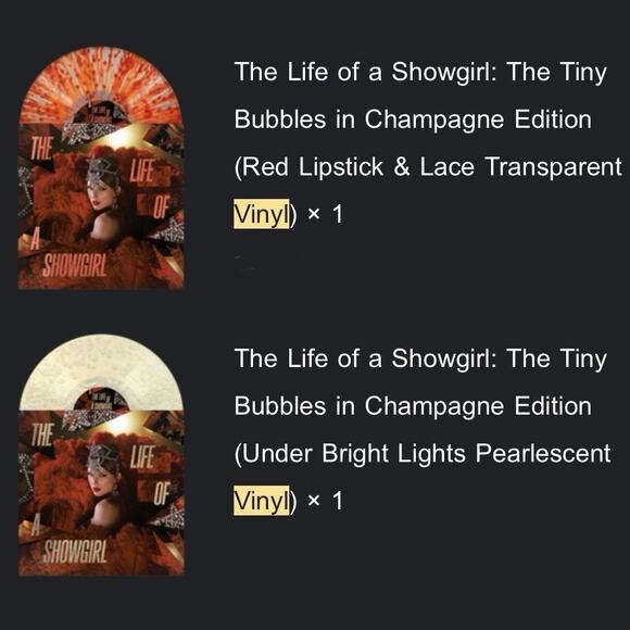 Taylor Swift The Life of a Showgirl The Tiny Bubbles in Champagne Edition Vinyls - Picture 2 of 10